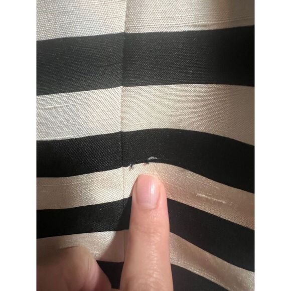 Anne Crimmins For Umi Collection 100% Silk Stripe Blouse 8 US S/M Shoulder Pads - Picture 5 of 6